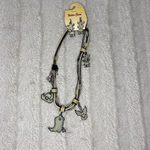 New Western Charm Metal Necklace Earring Set Cowgirl‎ Country Guitar Boot